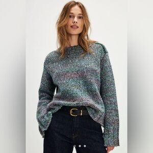 NWT free people gemstone combo cotton candy pullover oversized medium